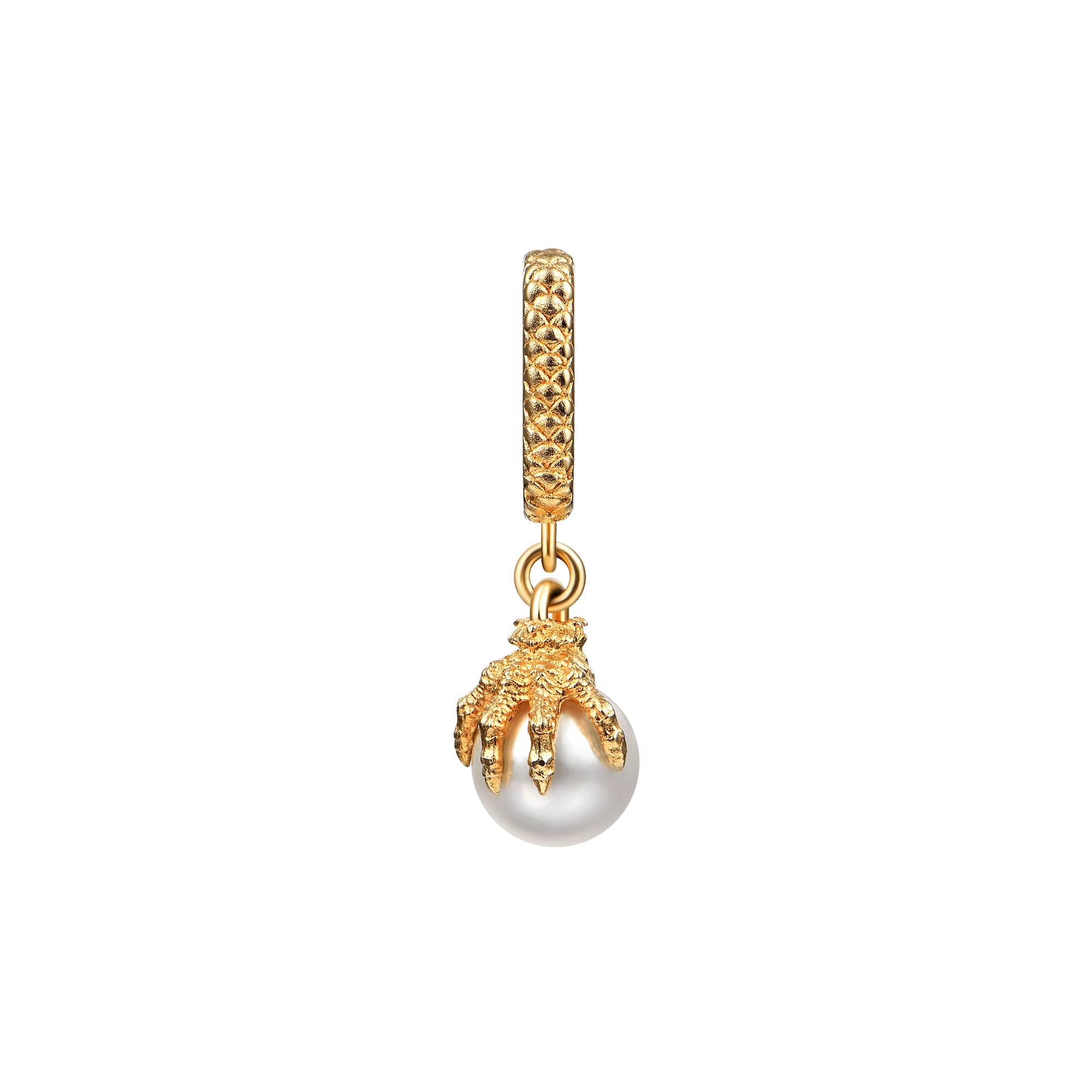 WONG Dragon Claw Pearl Dangly Earring-Single