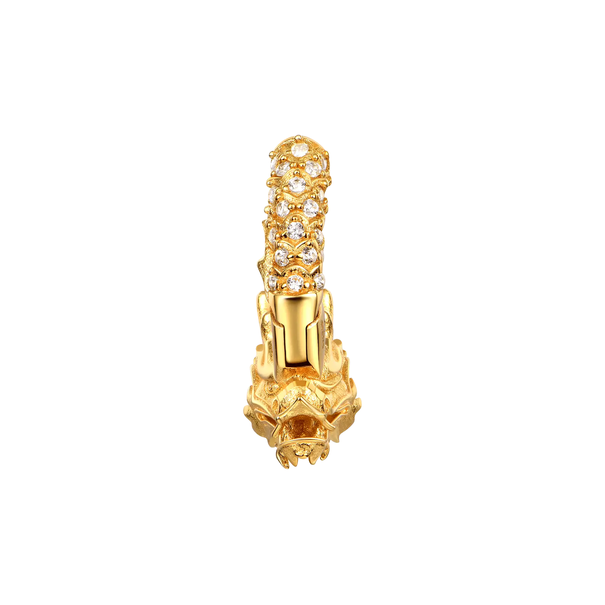 S925 WONG Iced Coiled Dragon Hoop Earring - Image 6