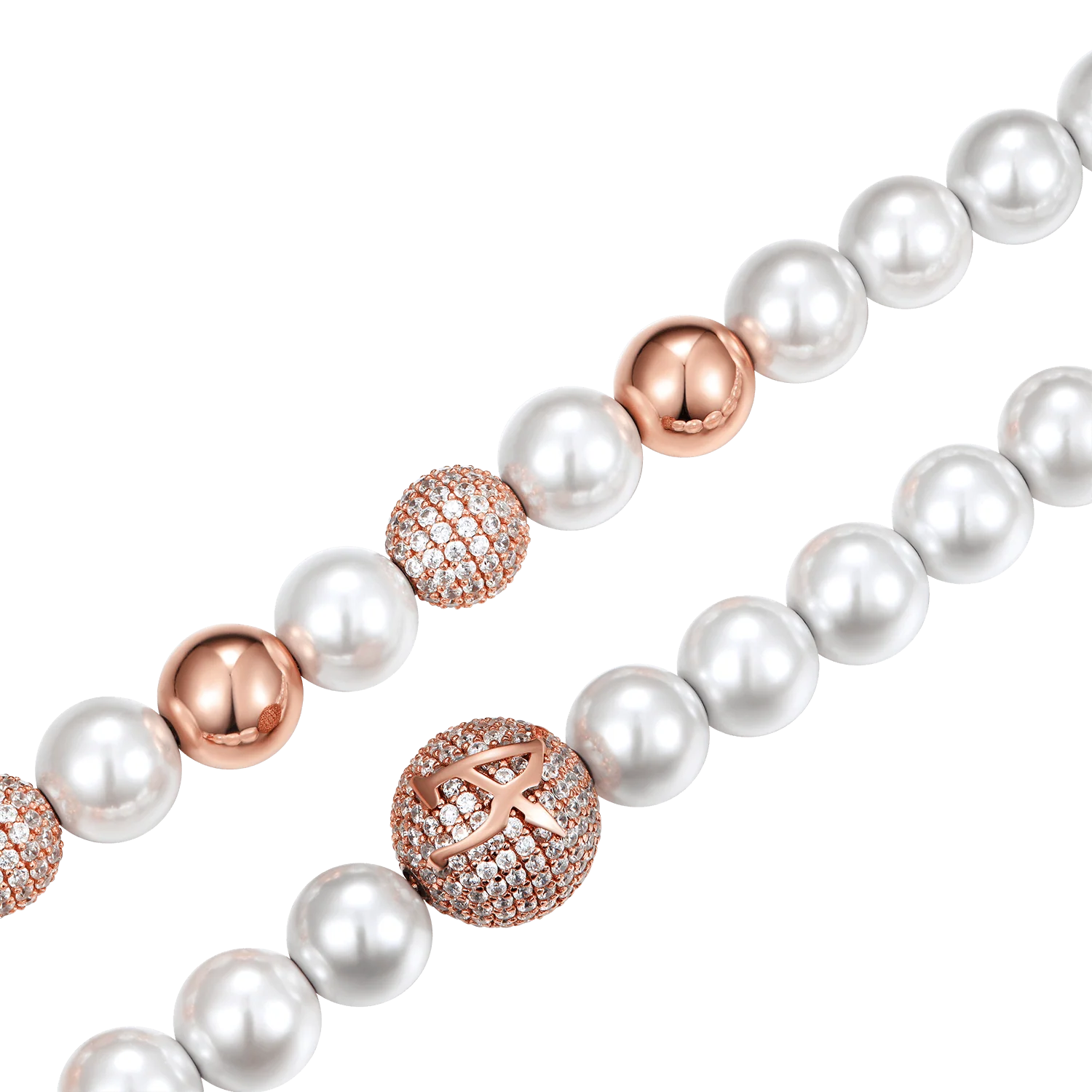 WONG Dragon Pearl and Bead Adjustable Necklace-Rose Gold - Image 4