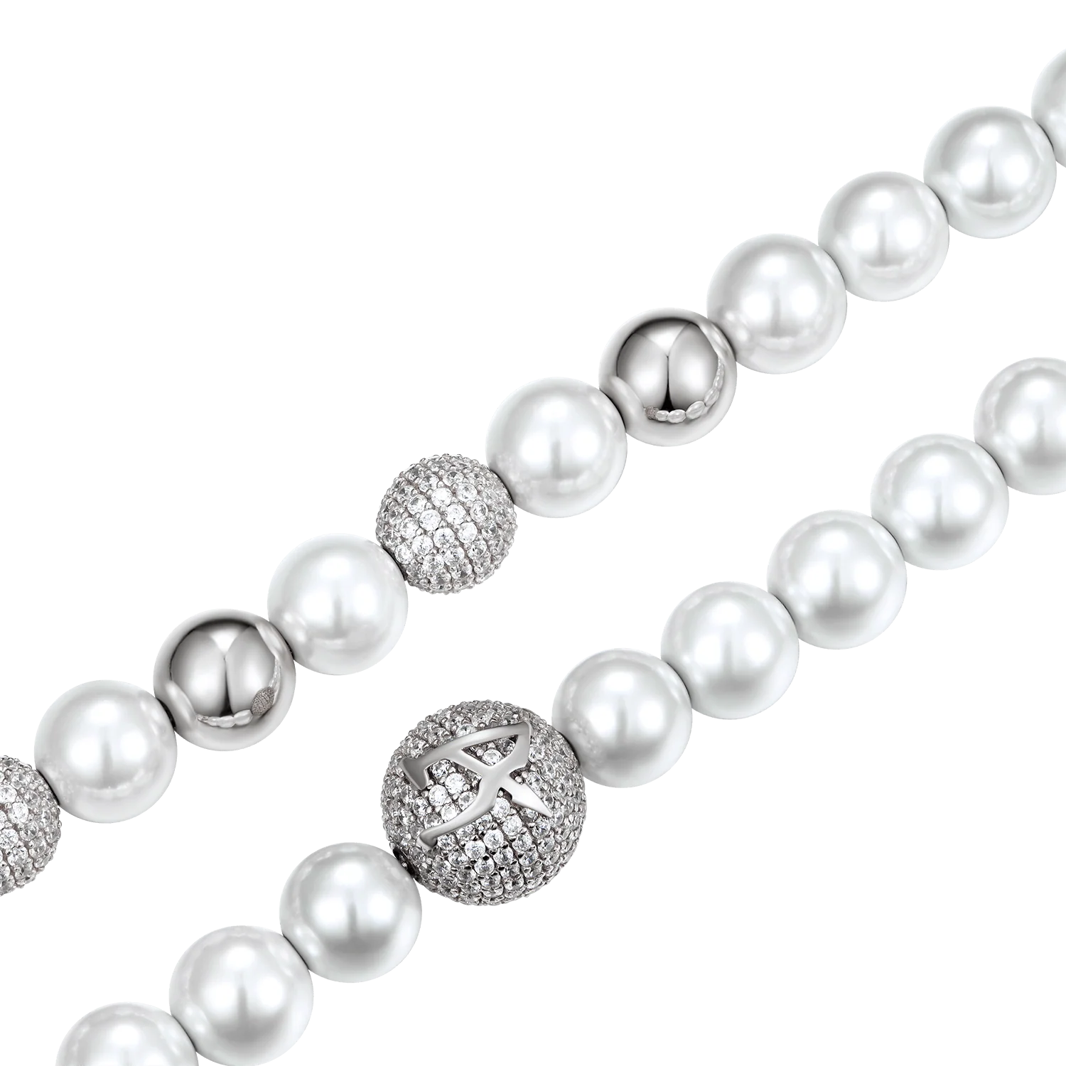 WONG Dragon Pearl and Bead Adjustable Necklace-White Gold - Image 3