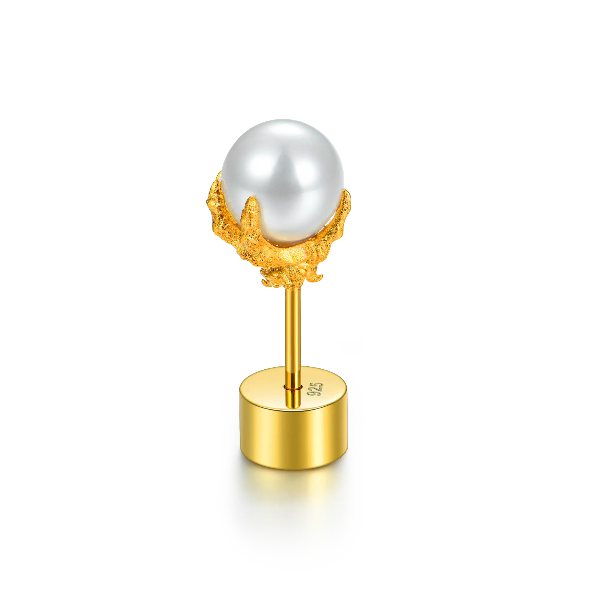 S925 WONG Dragon Pearl Stud Earring - Image 4